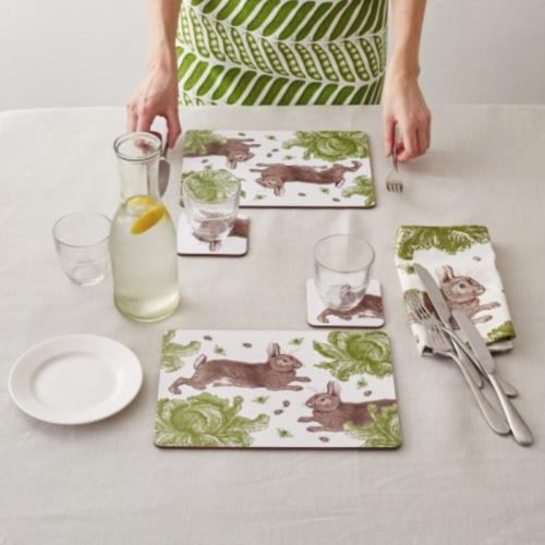 Rabbit & Cabbage Placemats and Coasters